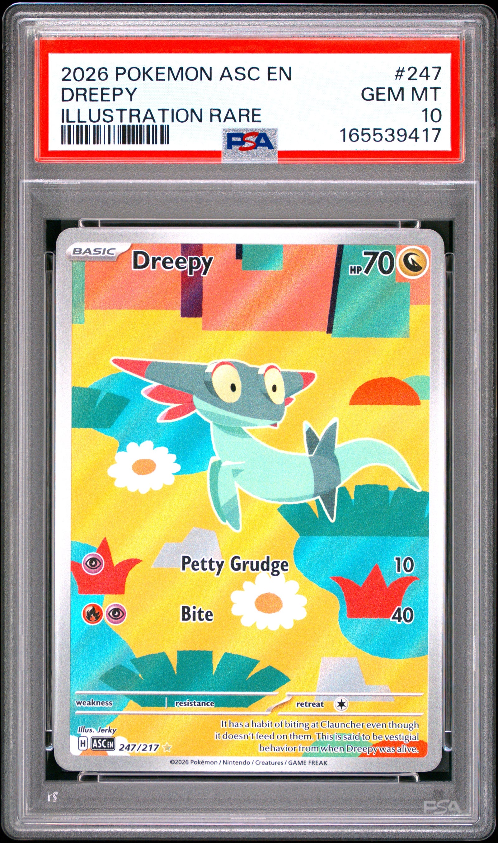 2026 POKEMON ASC EN-ASCENDED HEROES 247 DREEPY ILLUSTRATION RARE PSA 10 - front