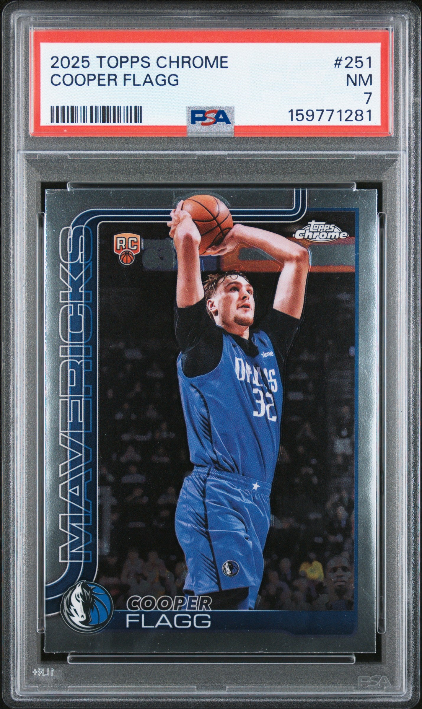 2025 TOPPS CHROME 251 COOPER FLAGG PSA 7 - front