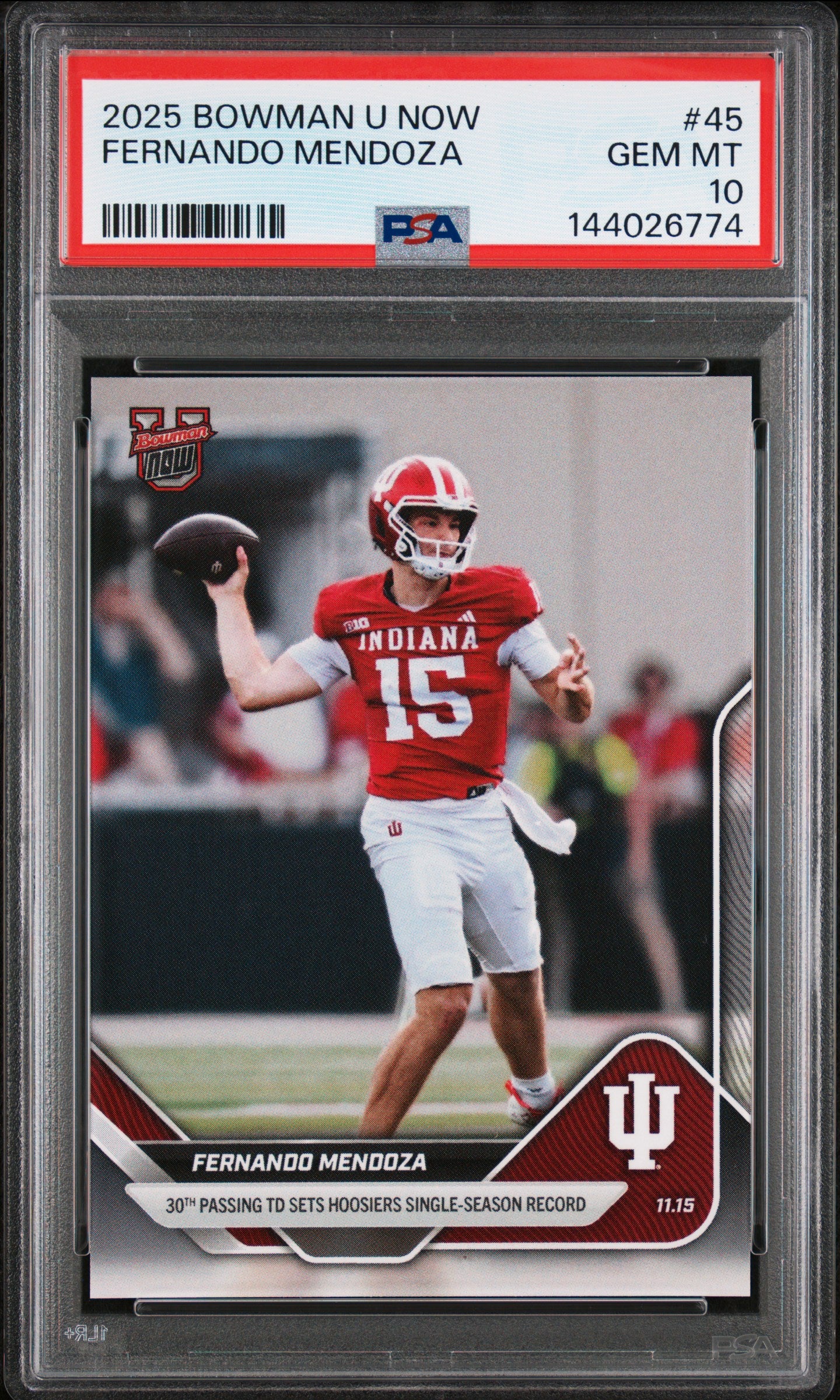 2025 BOWMAN U NOW 45 FERNANDO MENDOZA PSA 10 - front