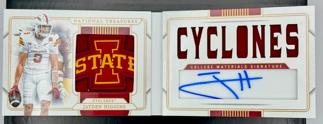 2025 National Treasure Collegiate Jayden Higgins RPA Booklet /5