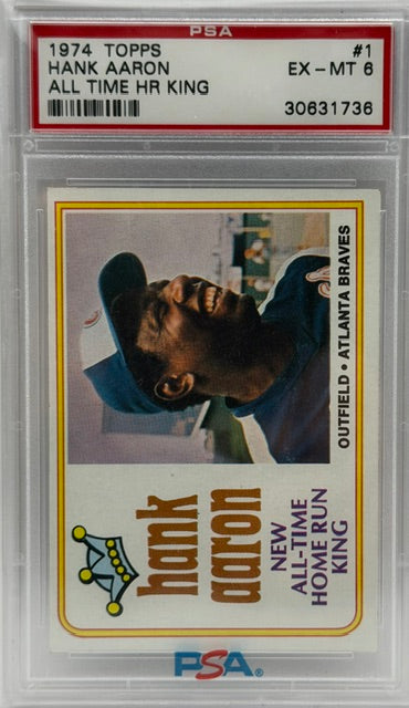 1974 Topps #1 Hank Aaron All Time HR King PSA 6