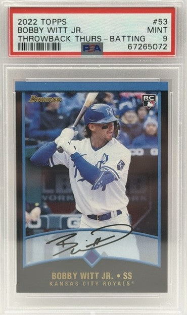2022 Topps Bobby Witt Jr. RC Throwback Thursday PSA 9