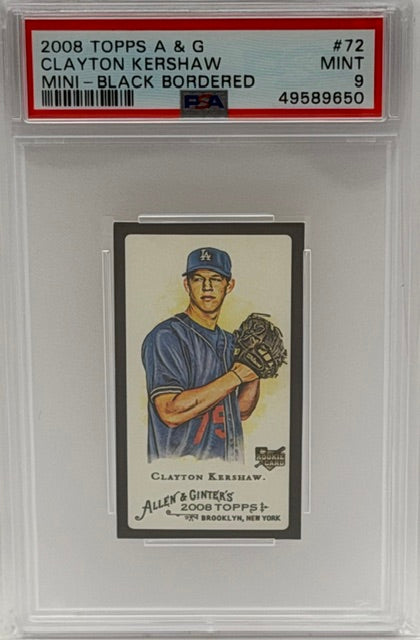 2008 Topps Allen & Ginter Clayton Kershaw RC Mini Black PSA 9