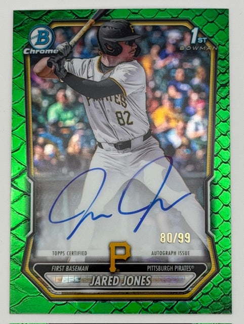 2026 Bowman Jared Jones Green Reptilian Auto /99 CPA-JJ