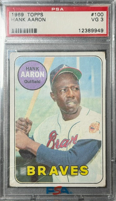 1969 Topps #100 Hank Aaron PSA 3