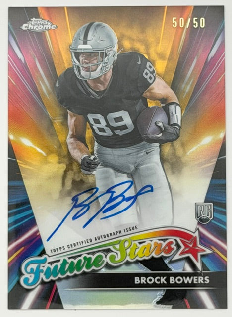 2024 Topps Chrome Brock Bowers RC Future Stars Autograph 50/50