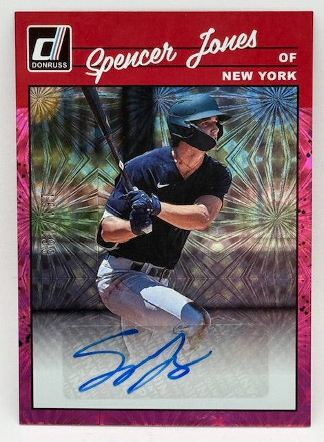 2023 Donruss Retro Spencer Jones Auto 1990 Signatures Pink Fireworks /199