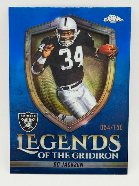 2025 Topps Chrome Bo Jackson Legends of the Gridiron Blue /150
