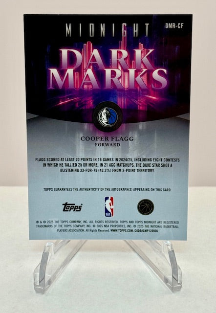 2025 Topps Midnight Cooper Flagg Dark Marks RC Auto /25