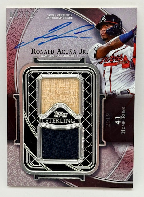 2022 Topps Sterling Sterling Swings Autograph Relics Ronald Acuna Jr. /25