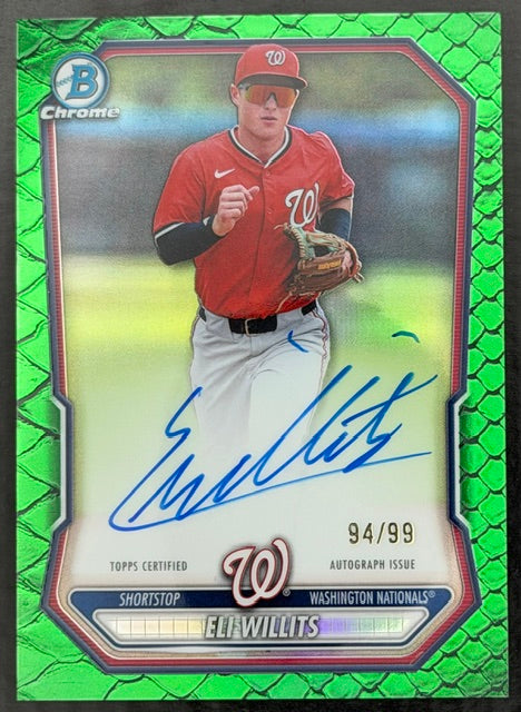 2026 Bowman Chrome Eli Willits Auto Green Reptilian Refractor /99