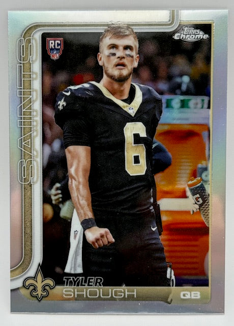 2025 Topps Chrome Football Tyler Shough RC Image Variation Refractor #398 Saints