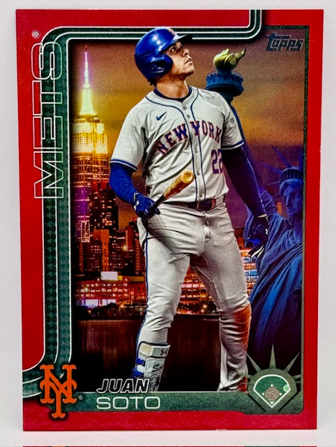 2025 Topps Juan Soto Big Apple Red Foil 5/5 Fanatics Fest SSP