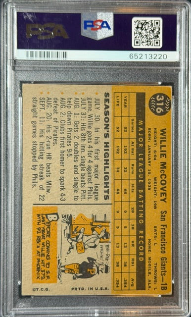 1960 Topps Willie McCovey #316 PSA 4