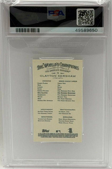 2008 Topps Allen & Ginter Clayton Kershaw RC Mini Black PSA 9