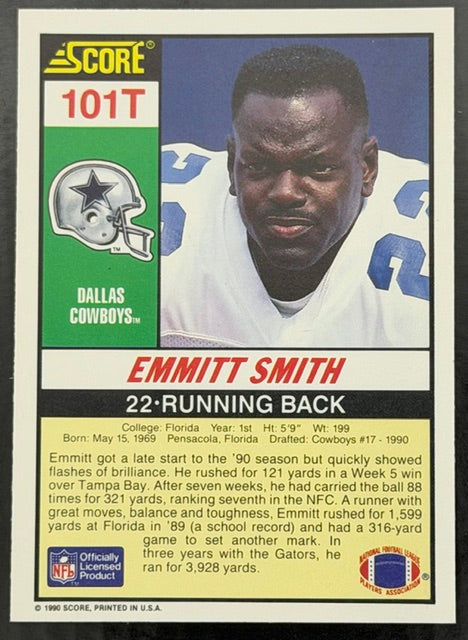 1990 Score 101T Emmitt Smith RC