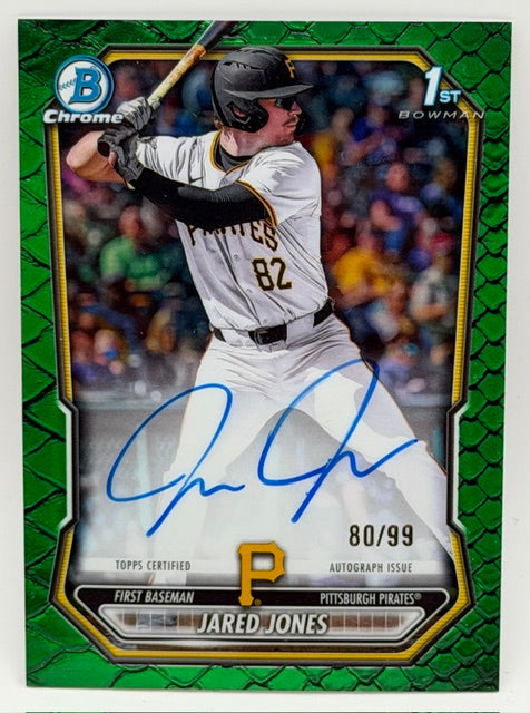 2026 Bowman Jared Jones Green Reptilian Auto /99 CPA-JJ