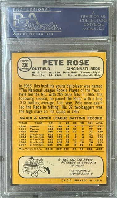 1968 Topps #230 Pete Rose PSA 7