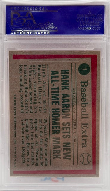 1975 Topps #1 Hank Aaron '74 Highlights PSA 7
