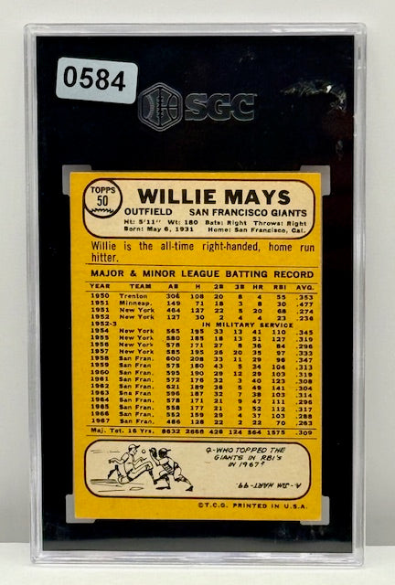 1968 Topps #50 Willie Mays SGC 5.5