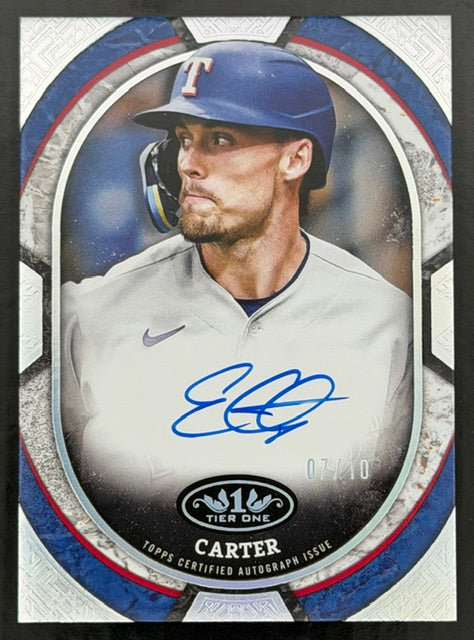 2025 Tier One Shots Evan Carter Auto Holo Silver /10