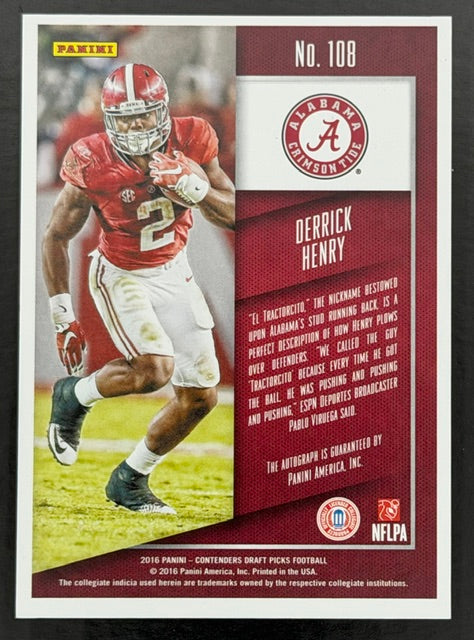 2016 Panini Contenders Draft Picks Derrick Henry RC Cracked Ice Auto /23
