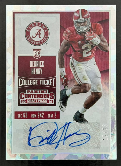 2016 Panini Contenders Draft Picks Derrick Henry RC Cracked Ice Auto /23