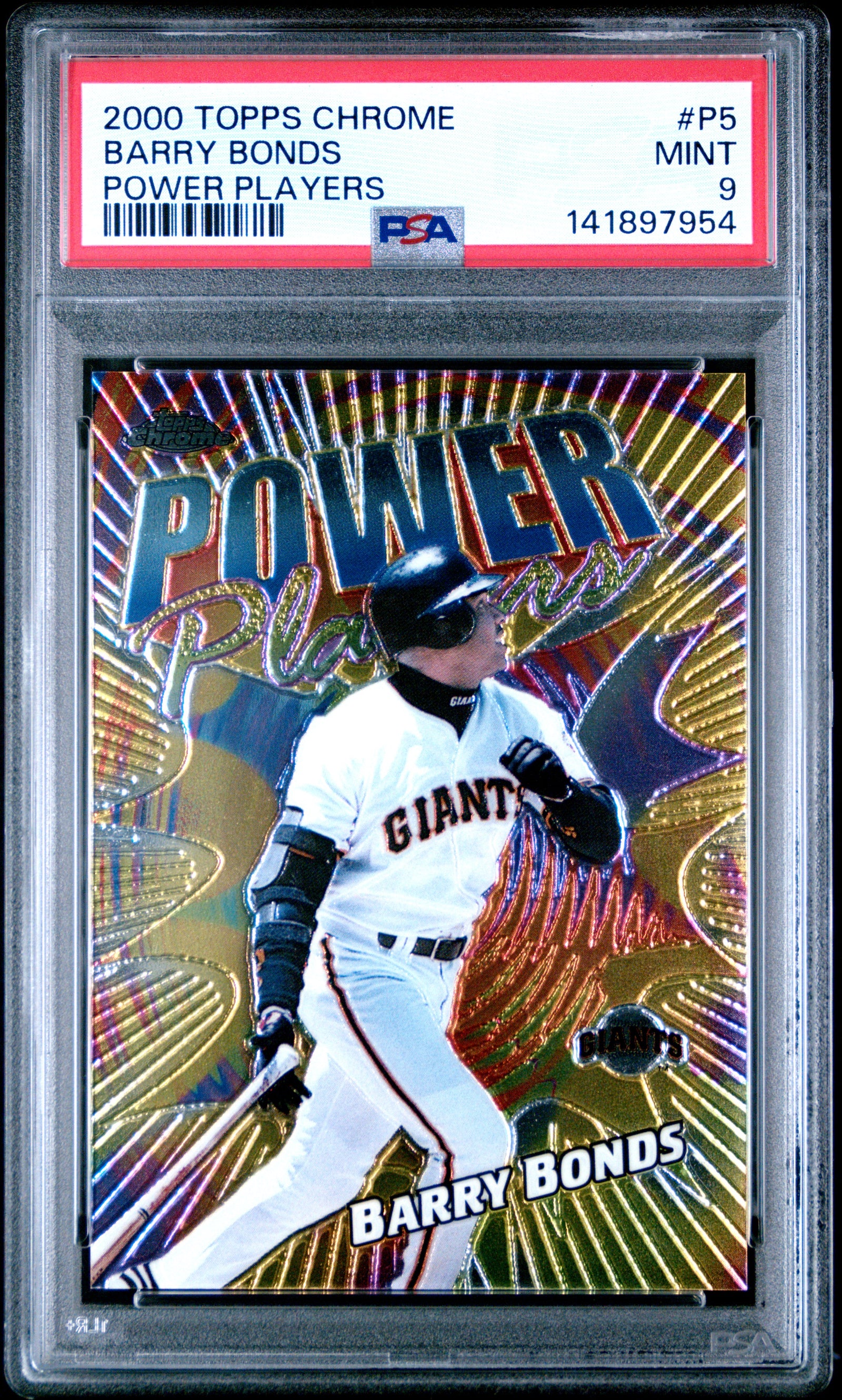 2000 Topps Chrome Power Players P5 Barry Bonds PSA 9