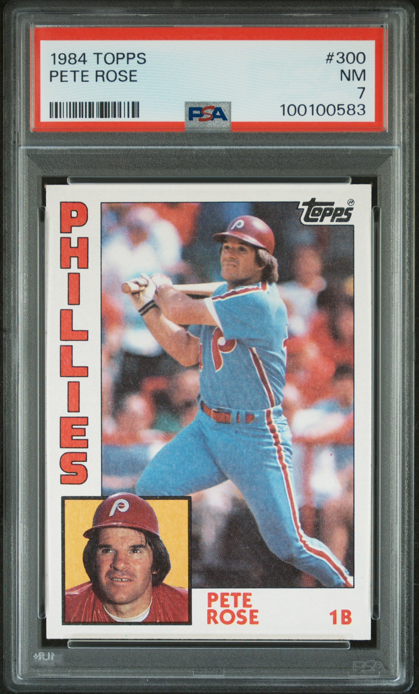 1984 TOPPS 300 PETE ROSE PSA 7 - front