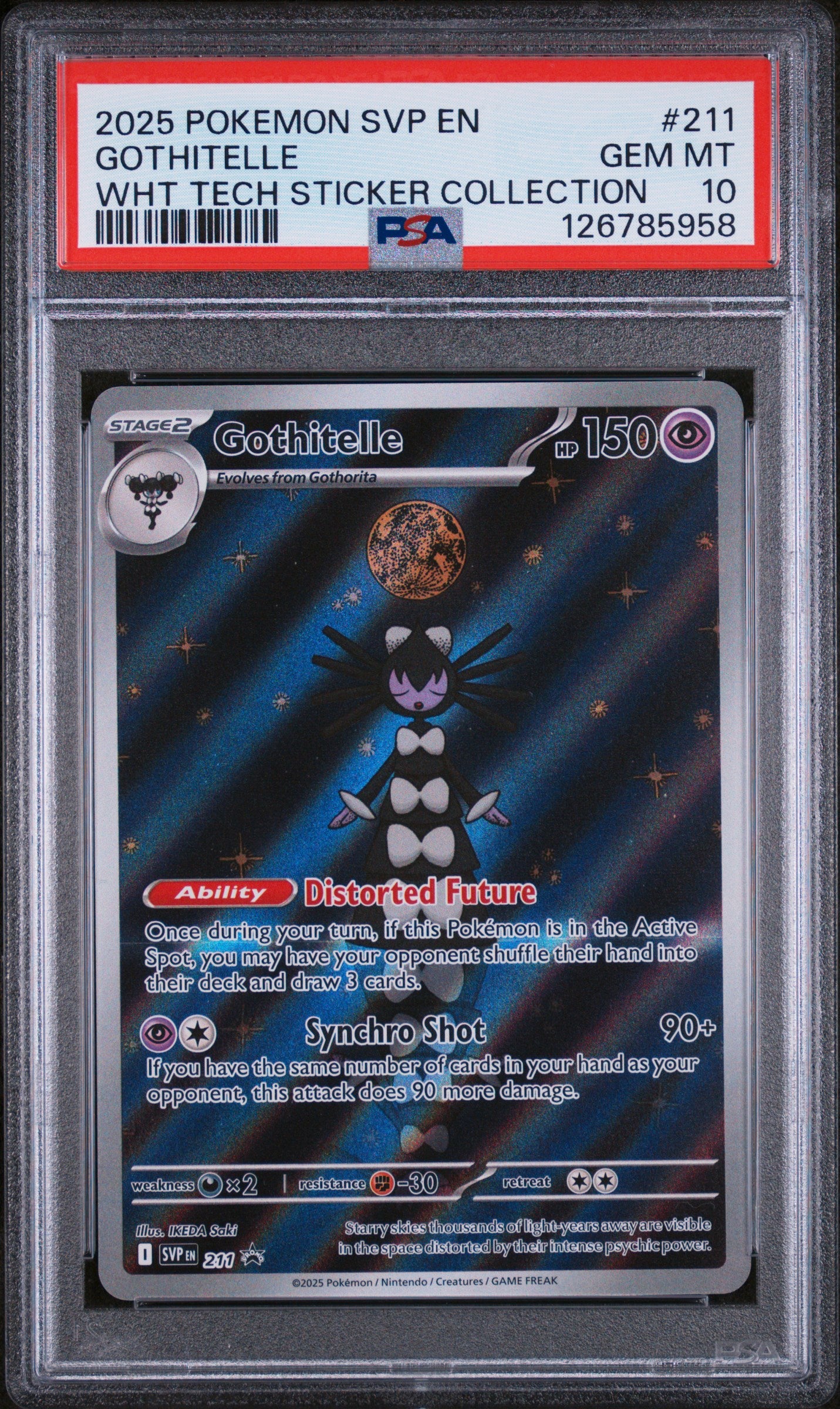 2025 POKEMON SVP EN-SV BLACK STAR PROMO 211 GOTHITELLE WHITE FLARE TECH STICKER COLLECTION PSA 10 - front
