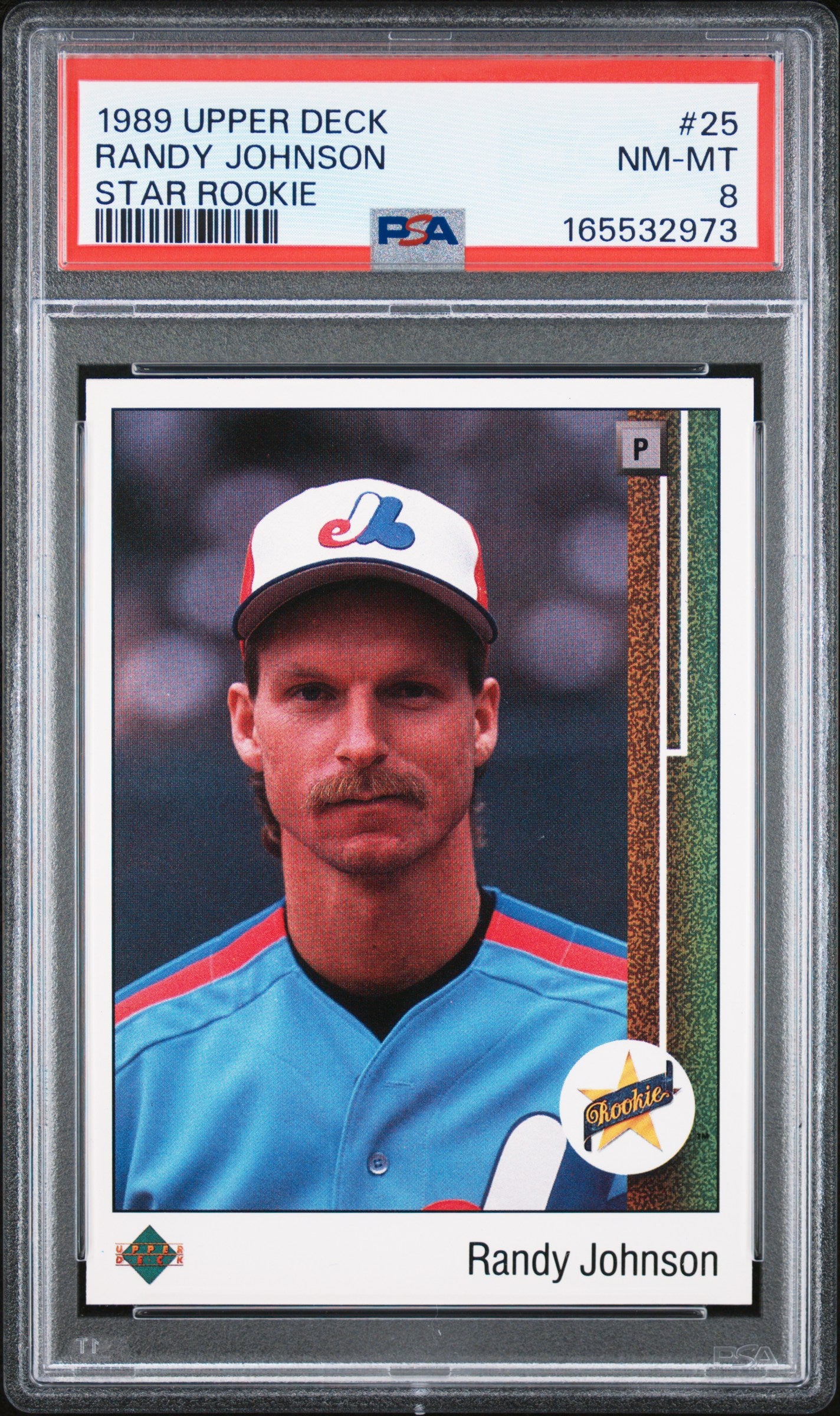 1989 UPPER DECK 25 RANDY JOHNSON STAR ROOKIE PSA 8 - front