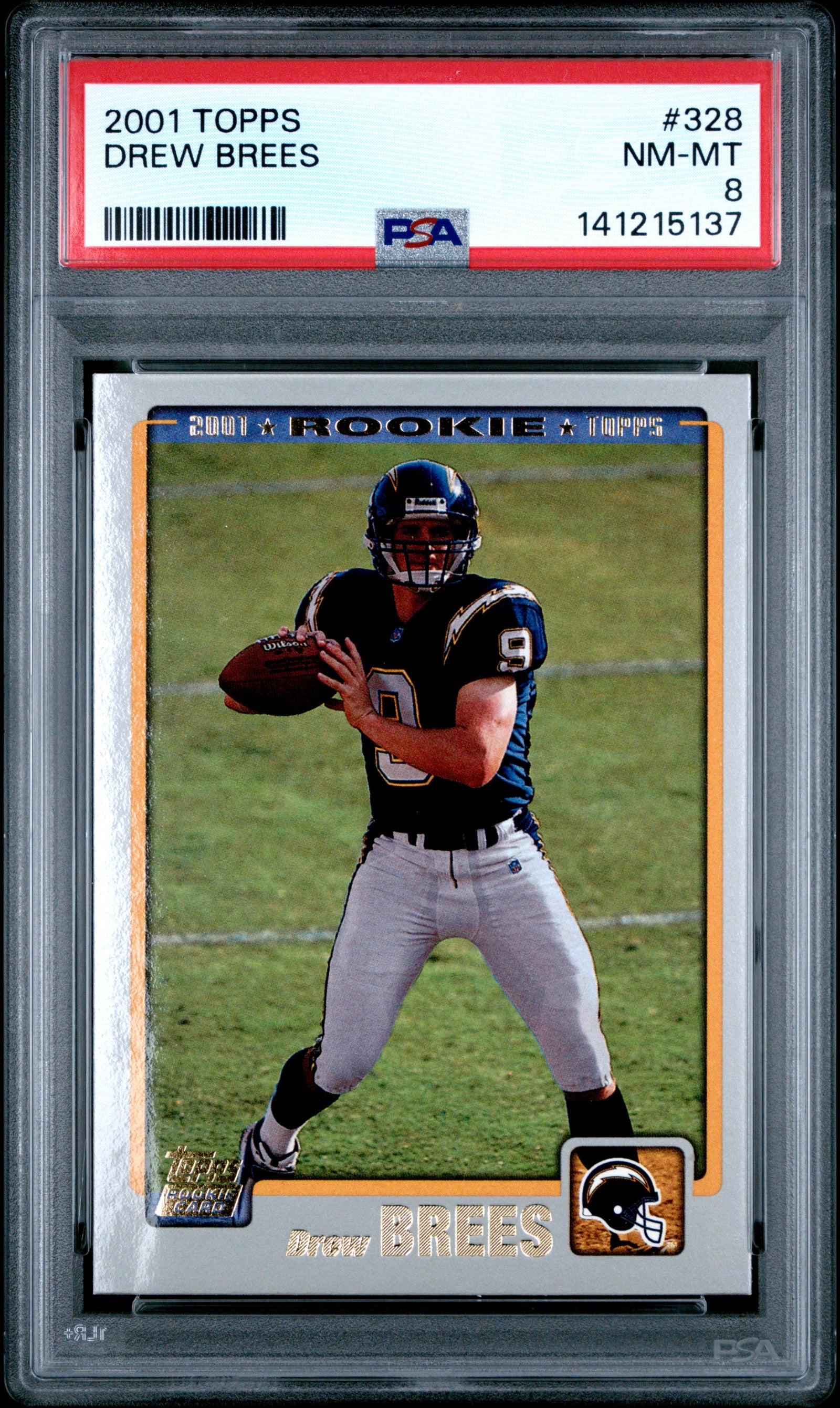 2001 Topps 328 Drew Brees PSA 8