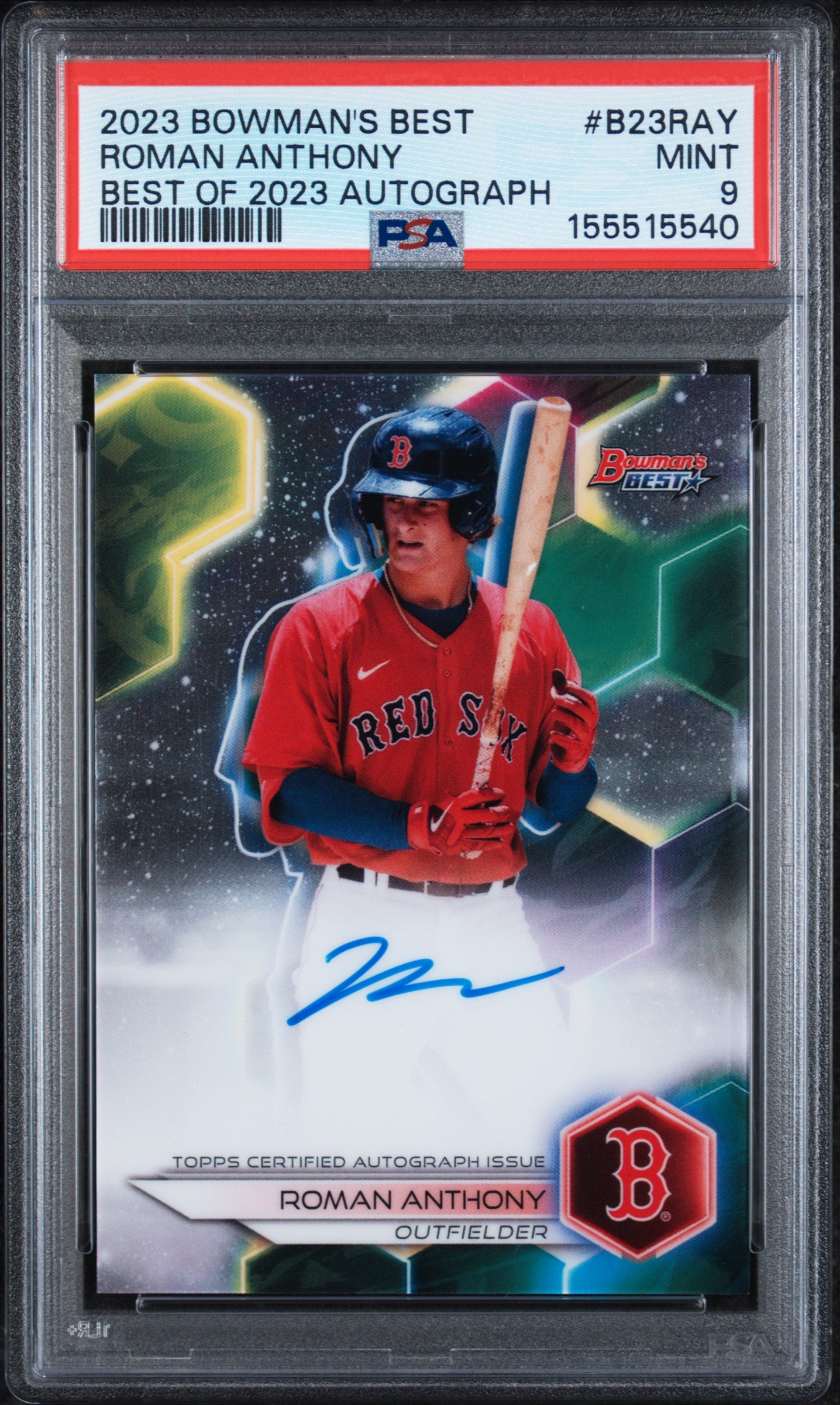 2023 BOWMAN'S BEST BEST OF 2023 AUTOGRAPHS B23RAY ROMAN ANTHONY PSA 9 - front