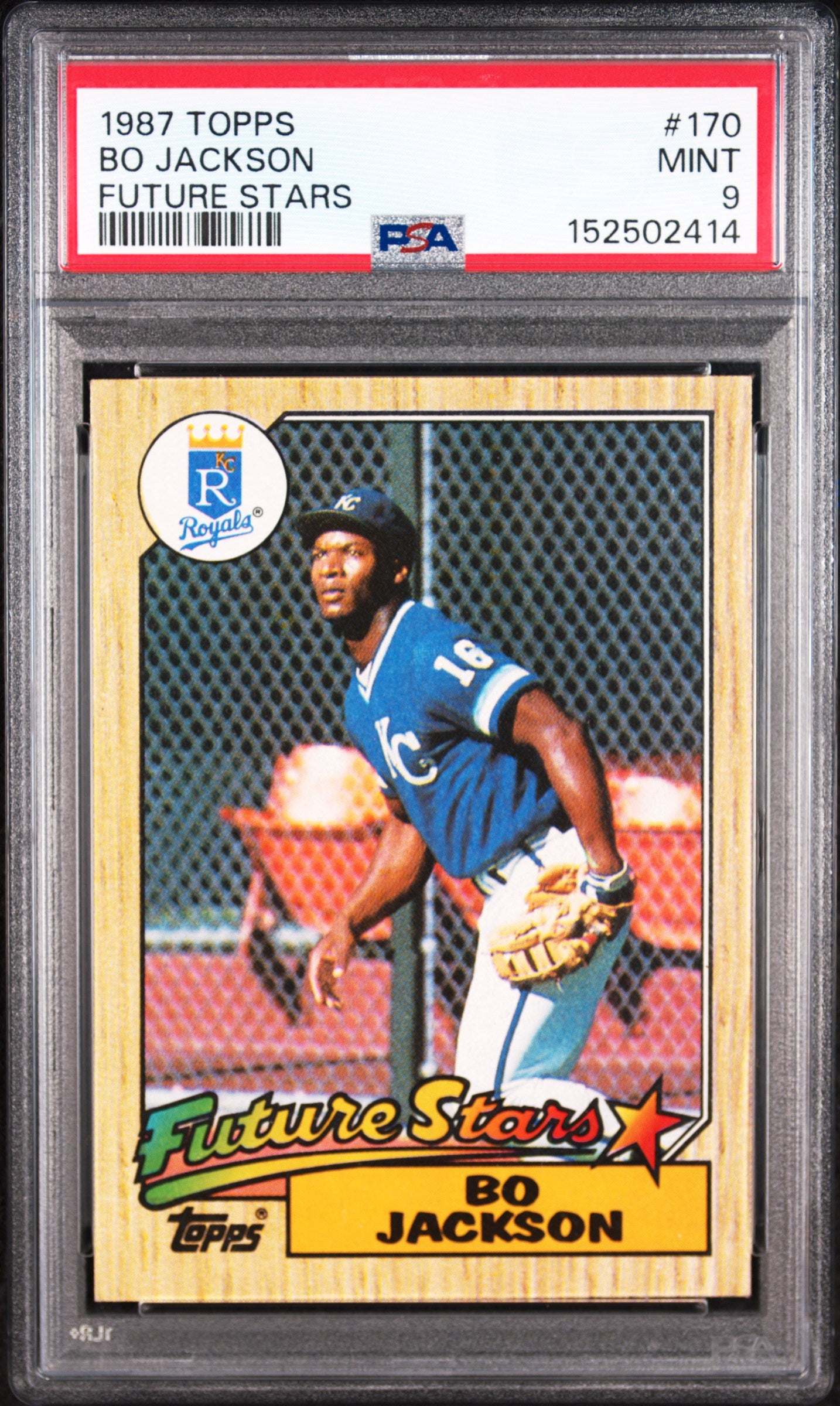 1987 TOPPS 170 BO JACKSON FUTURE STARS PSA 9 - front