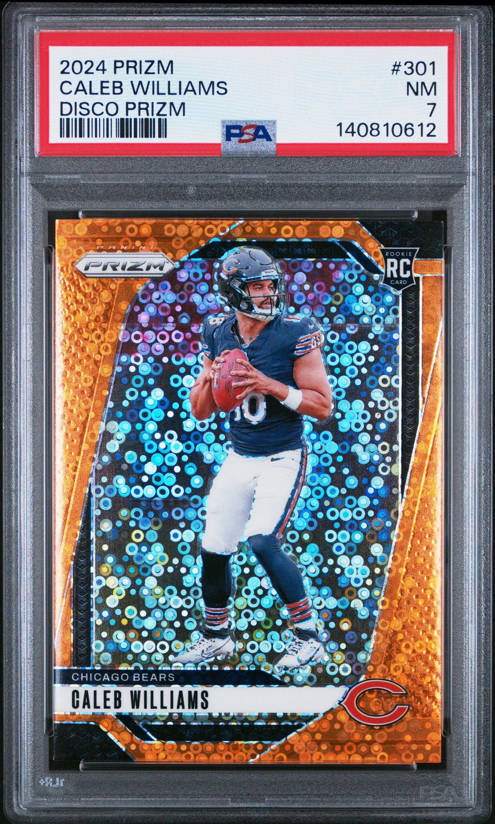 2024 Panini Prizm 301 Caleb Williams Disco Prizm PSA 7