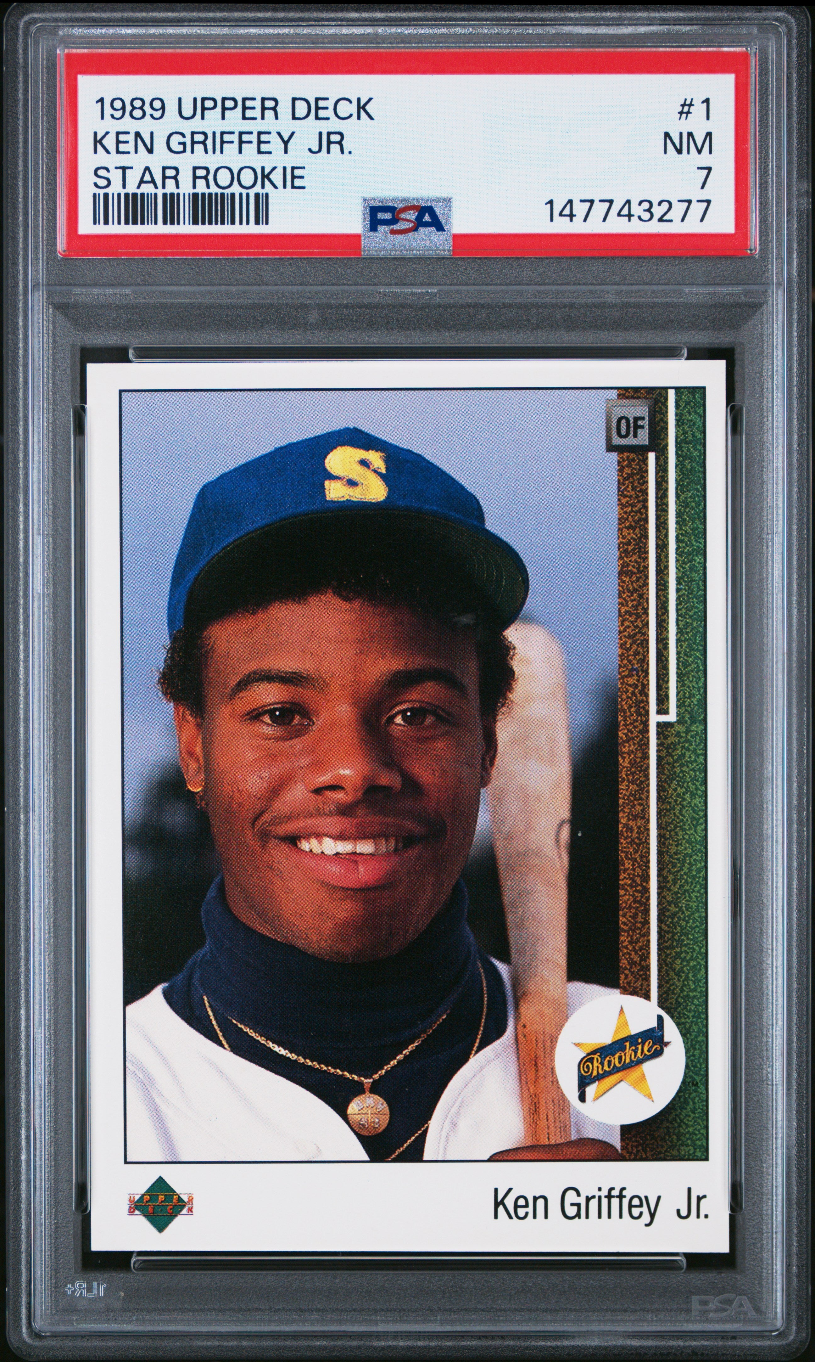 1989 UPPER DECK 1 KEN GRIFFEY JR. STAR ROOKIE PSA 7 - front