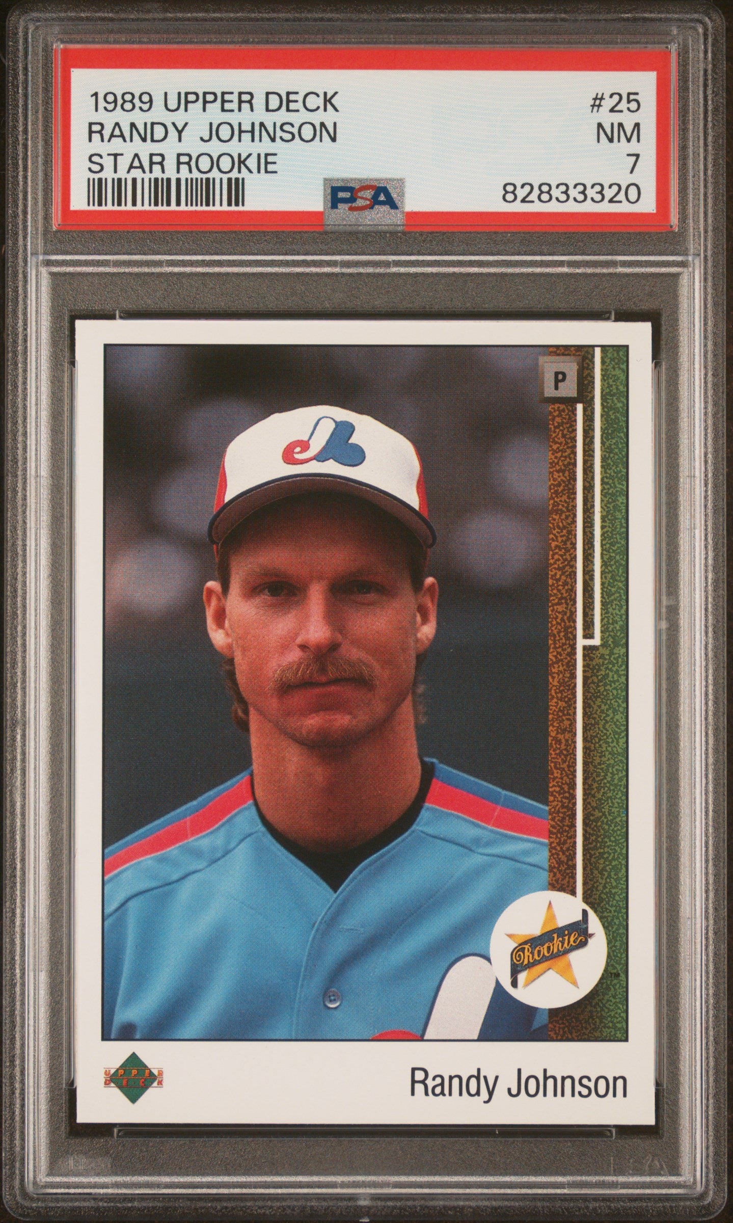 1989 UPPER DECK 25 RANDY JOHNSON STAR ROOKIE PSA 7 - front