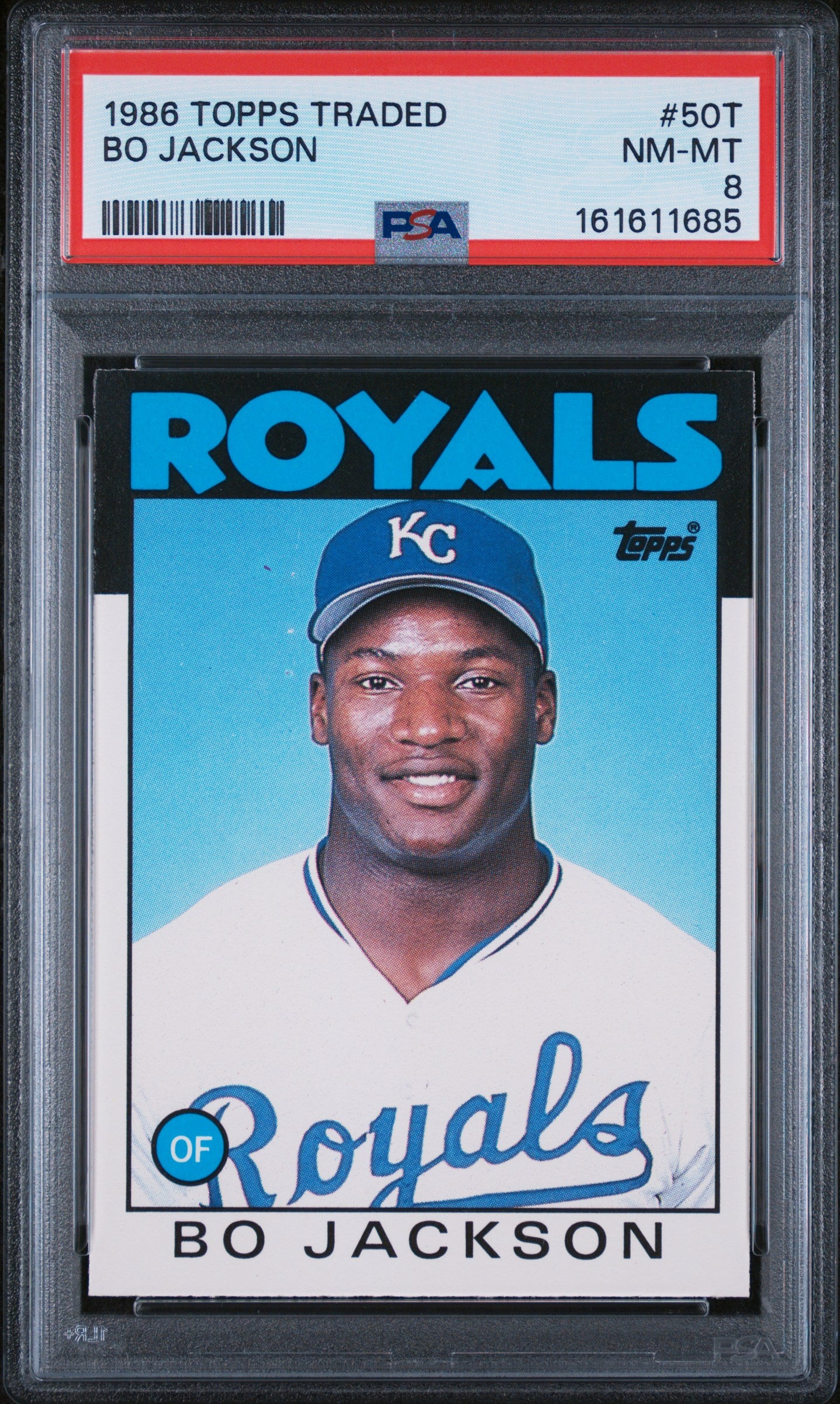 1986 TOPPS TRADED 50T BO JACKSON PSA 8 - front