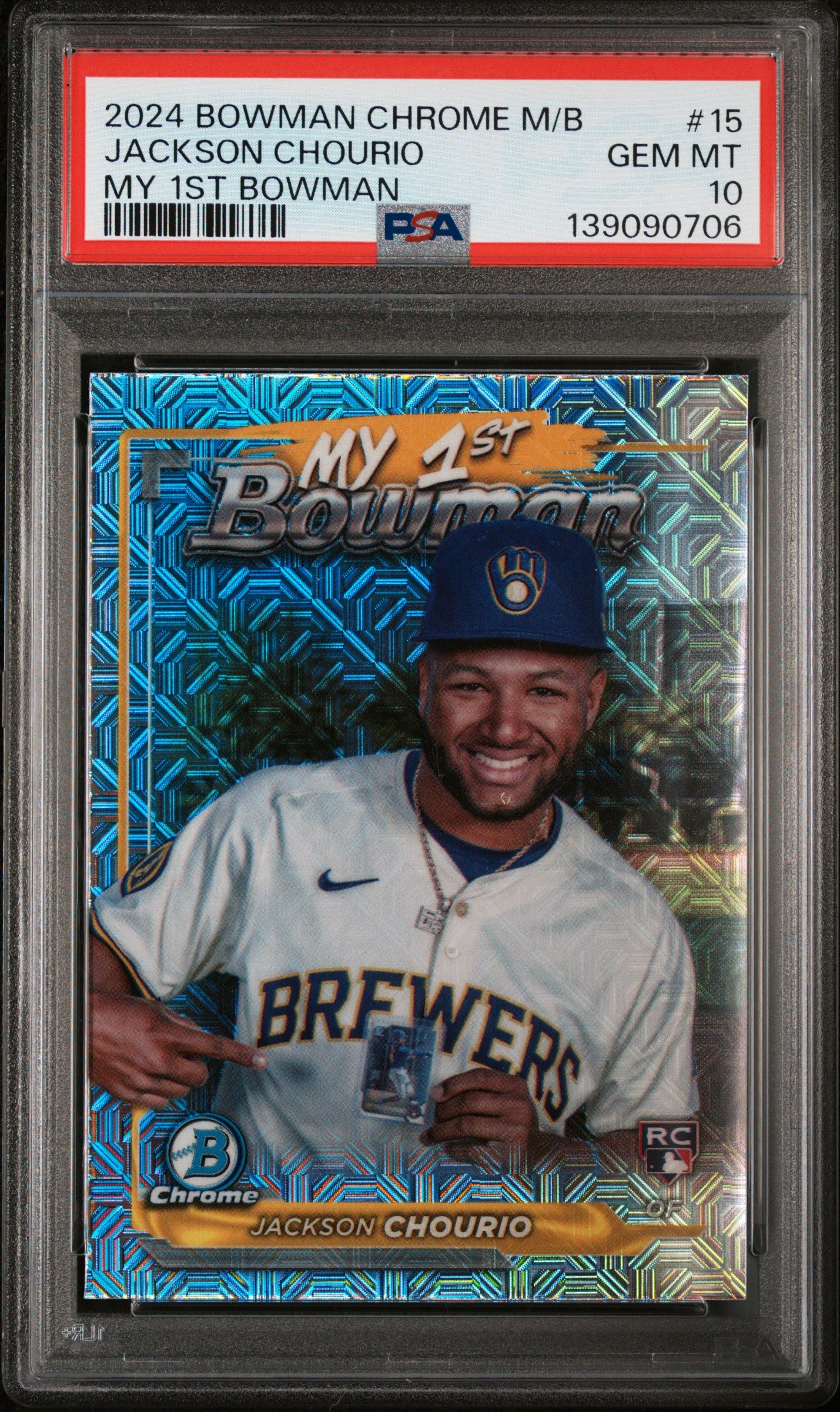 2024 Bowman Chrome Mega Box My 1St Bowman 15 Jackson Chourio PSA 10