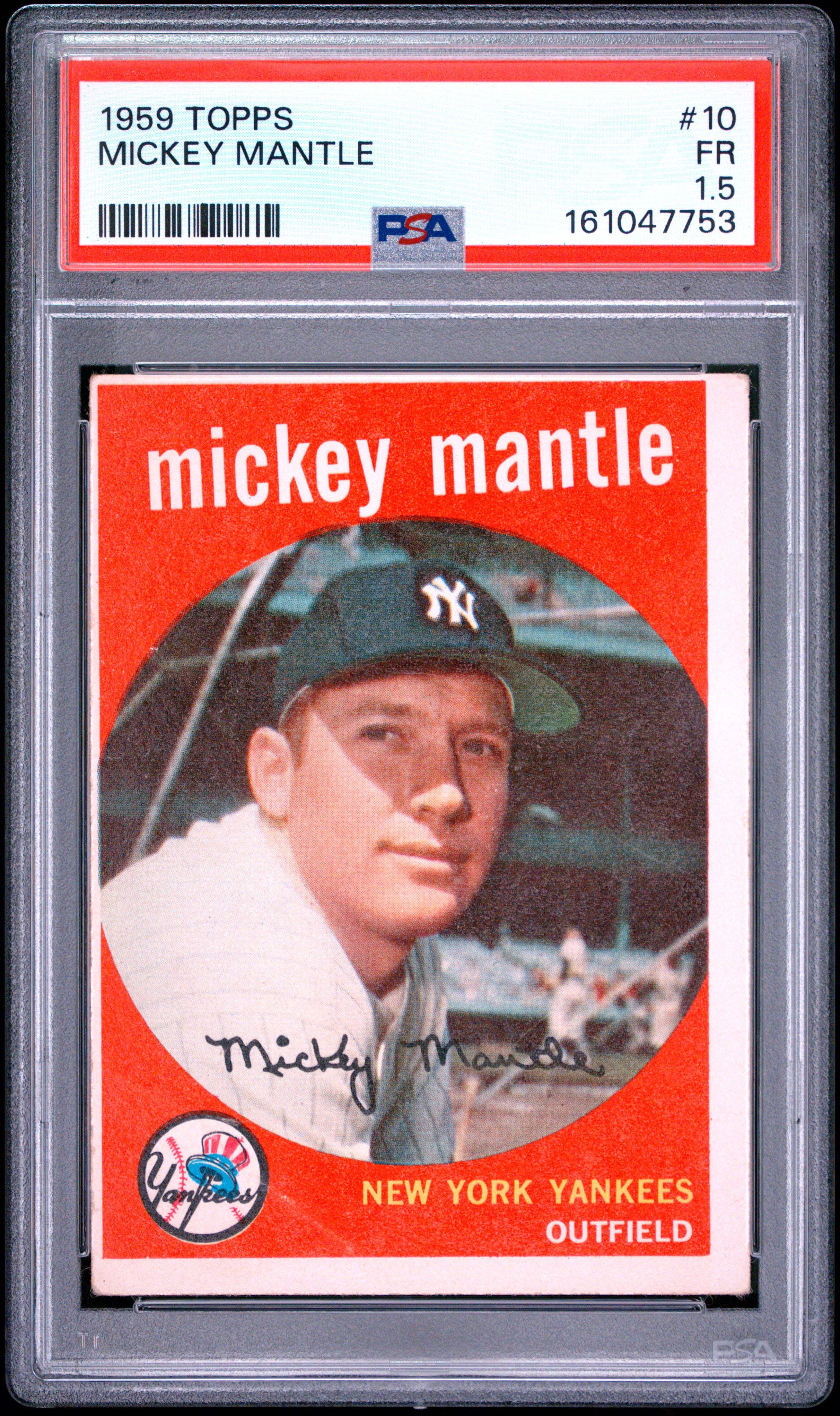 1959 TOPPS 10 MICKEY MANTLE PSA 1.5 - front