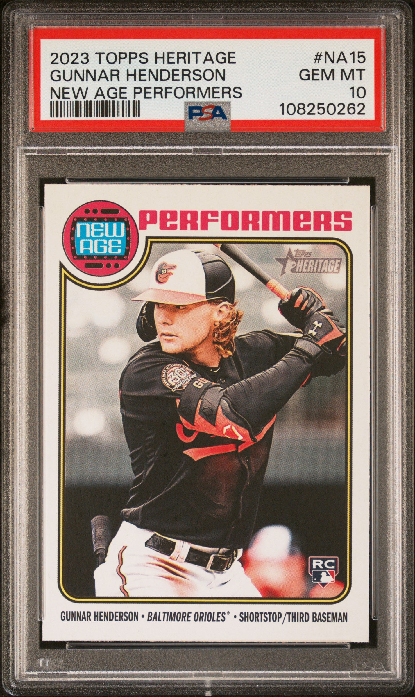 2023 Topps Heritage New Age Performers Na15 Gunnar Henderson PSA 10