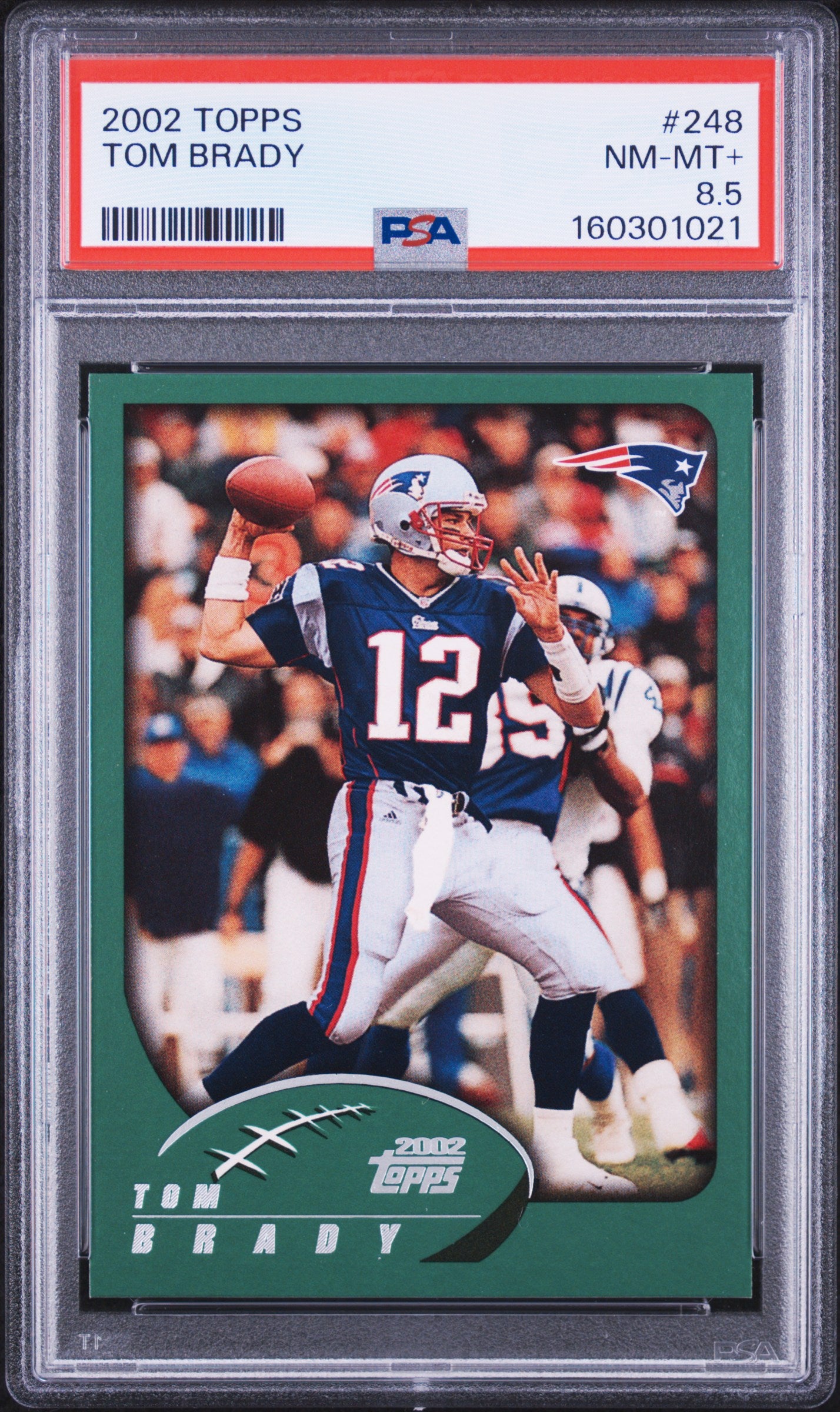 2002 TOPPS 248 TOM BRADY PSA 8.5 - front
