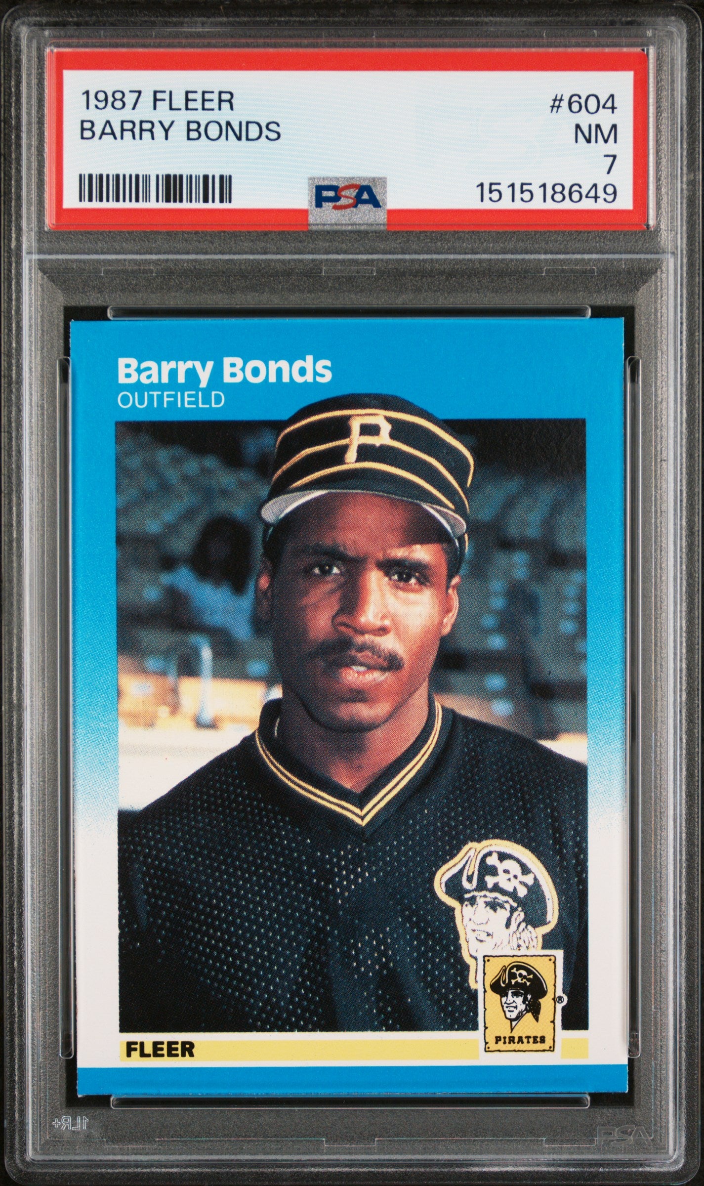 1987 FLEER 604 BARRY BONDS PSA 7 - front