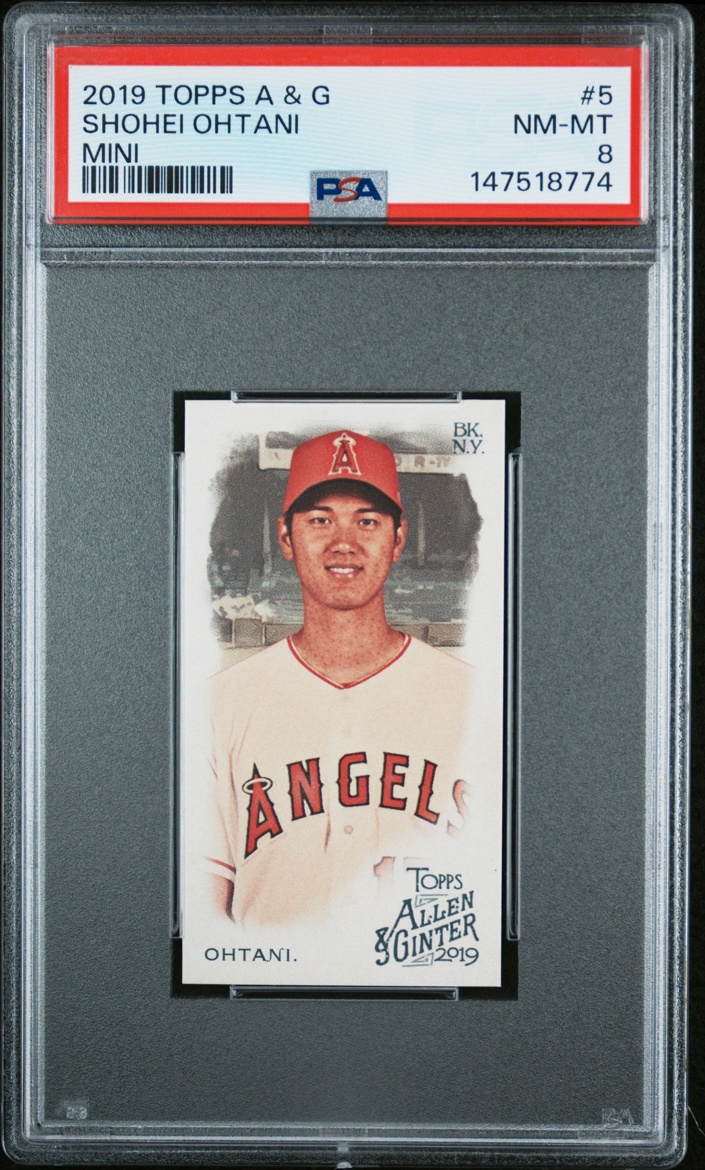 2019 Topps Allen & Ginter 5 Shohei Ohtani Mini PSA 8