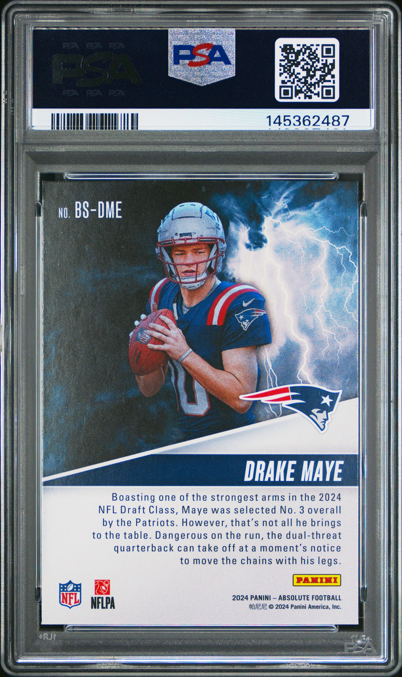 2024 Panini Absolute By Storm Bsdme Drake Maye PSA 9