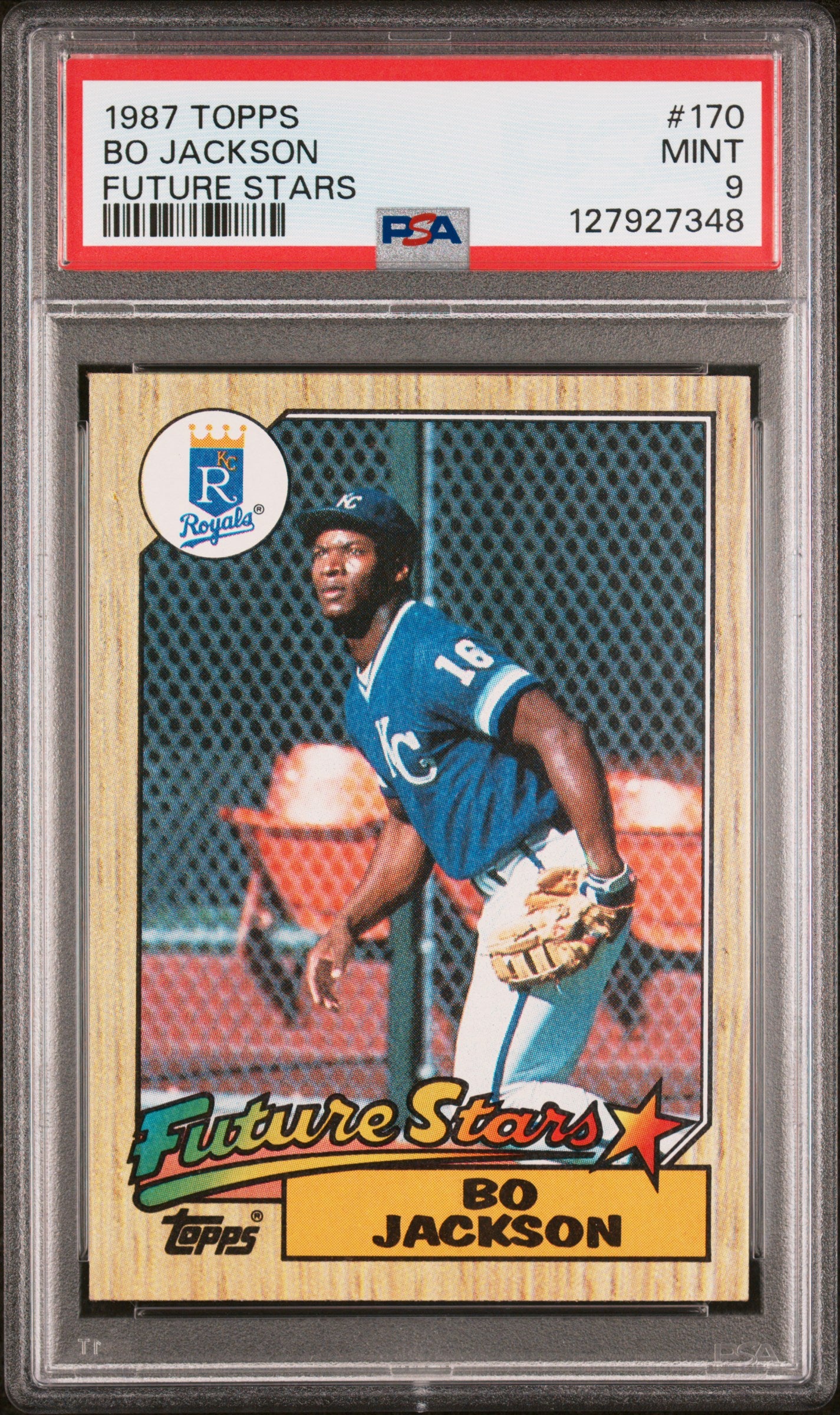 1987 TOPPS 170 BO JACKSON FUTURE STARS PSA 9 - front