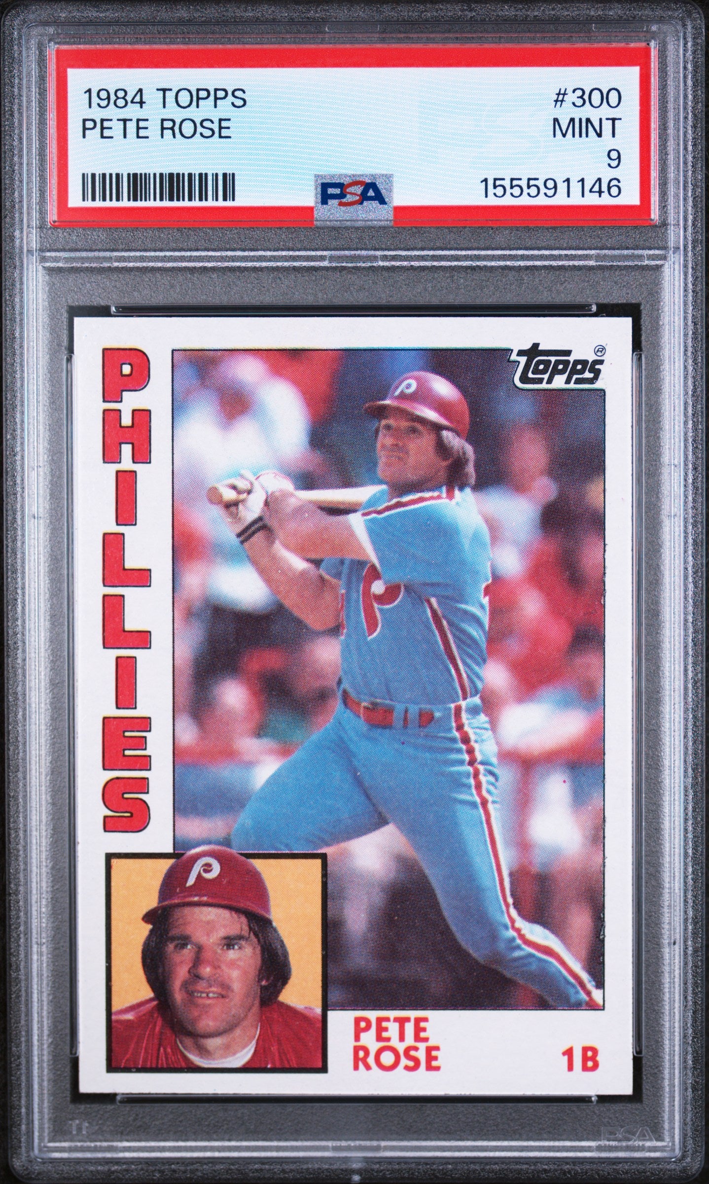 1984 TOPPS 300 PETE ROSE PSA 9 - front