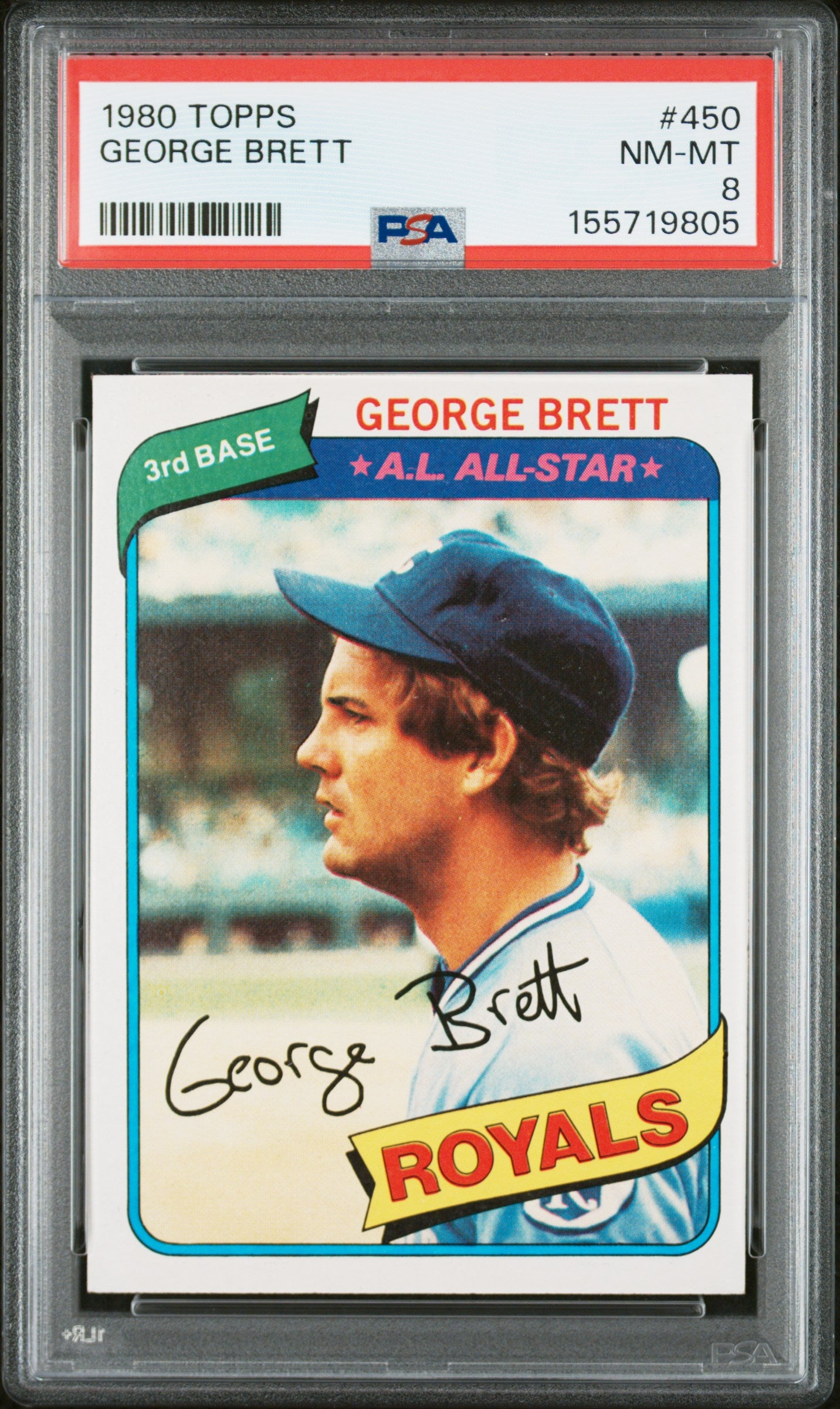 1980 TOPPS 450 GEORGE BRETT PSA 8 - front