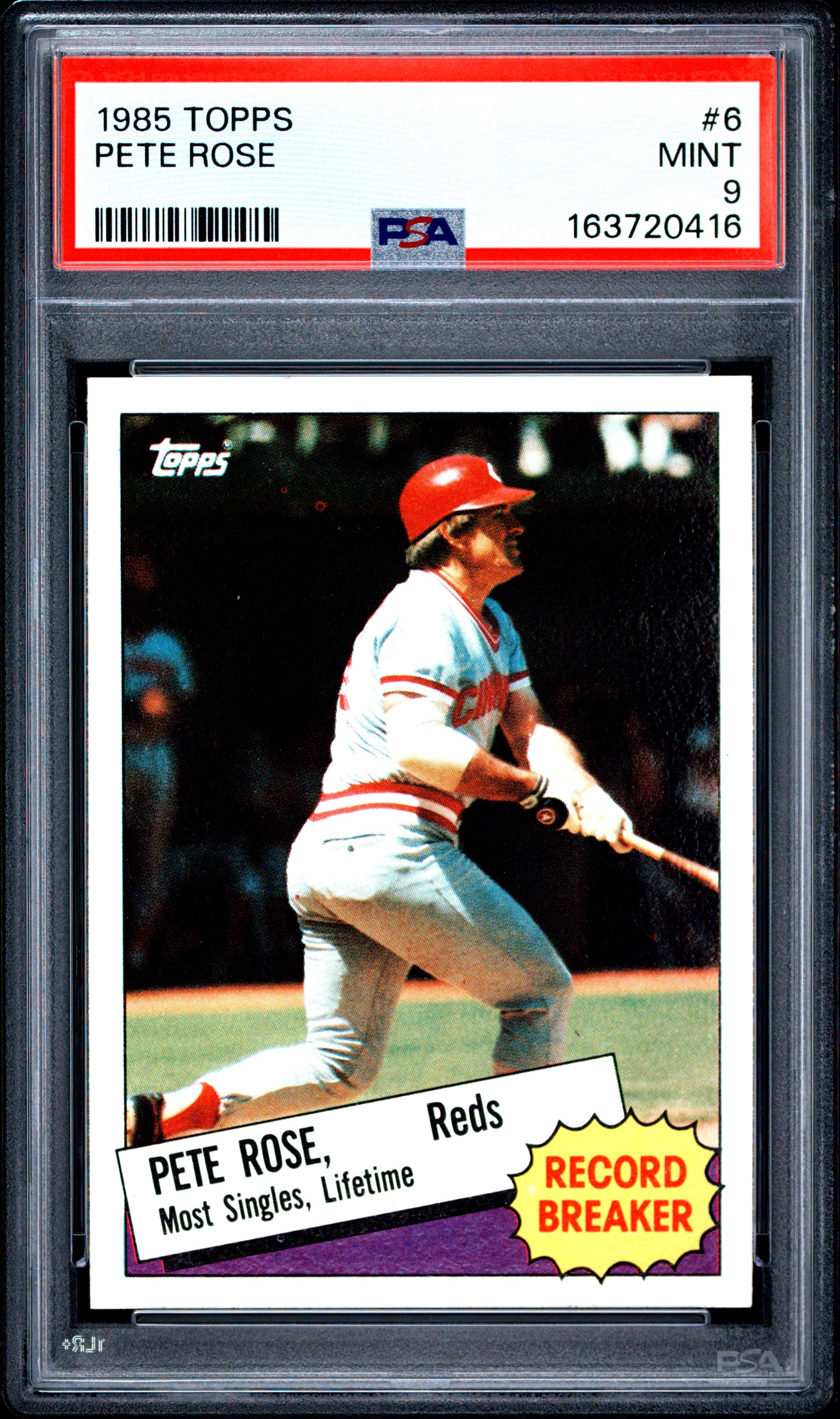 1985 TOPPS 6 PETE ROSE PSA 9 - front