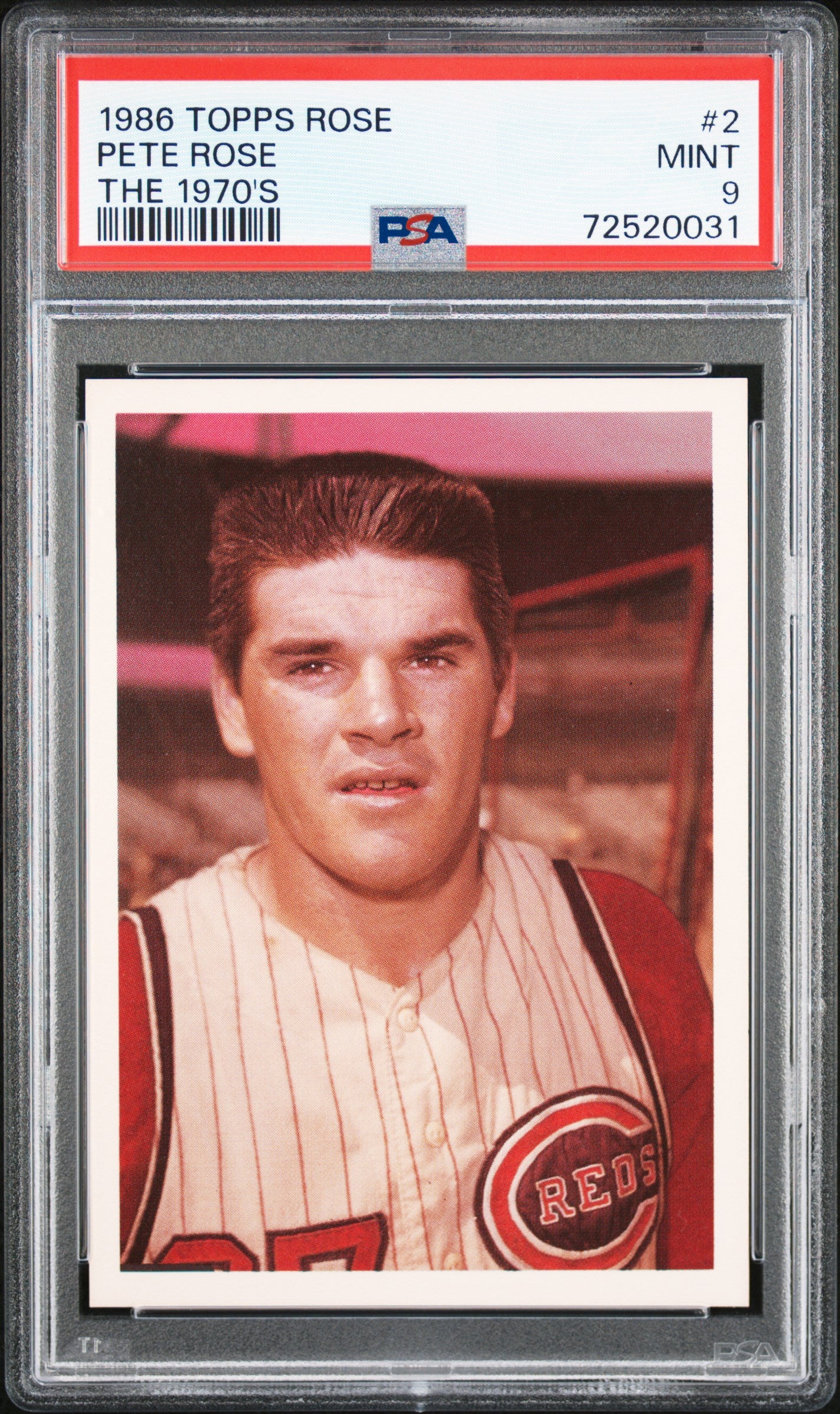 1986 TOPPS PETE ROSE SET 2 PETE ROSE THE 1970'S PSA 9 - front
